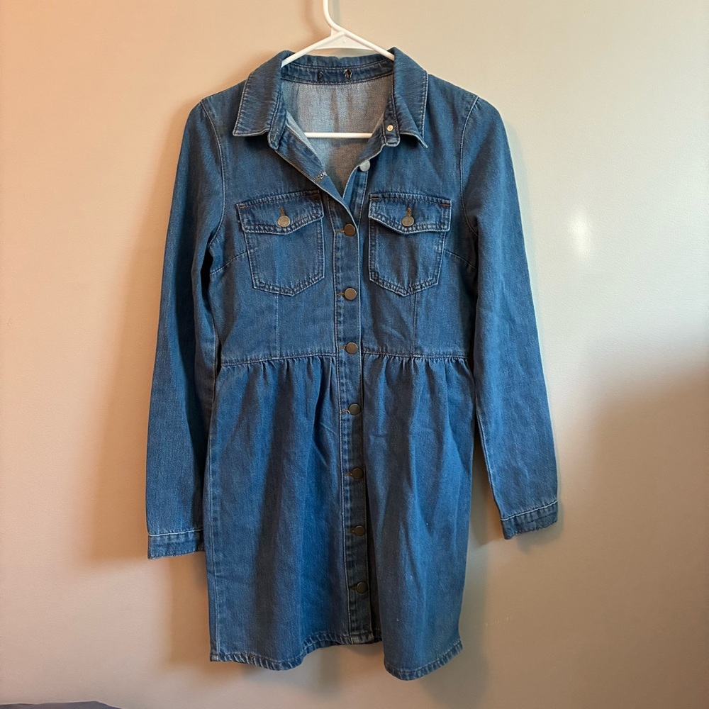 Denim Button-Up Dress